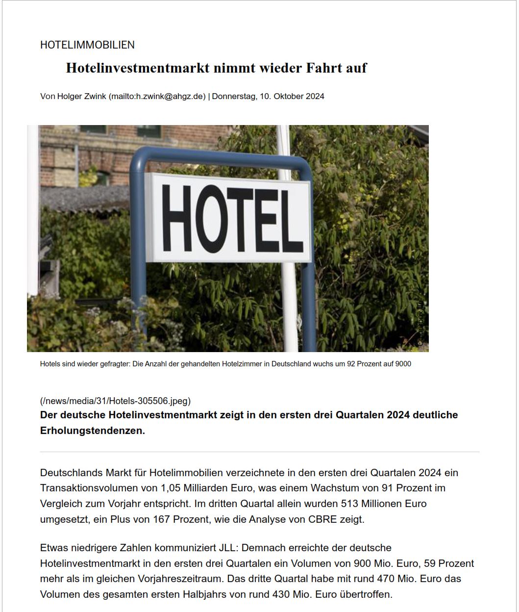 Hotelimmobilienmarkt - Pachtnetzwerk.immo