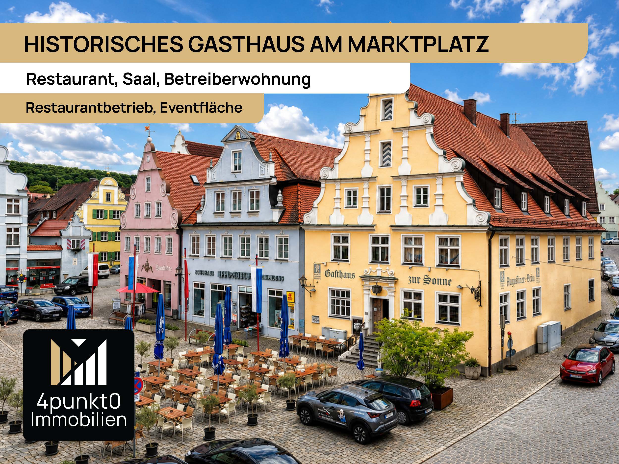 Hotel kaufen pachten - Marktplatz 9, 86650 Wemding - Historisches Gasthaus am Marktplatz: Restaurant, Saal, Betreiberwohnung & Ausbaupotenzial