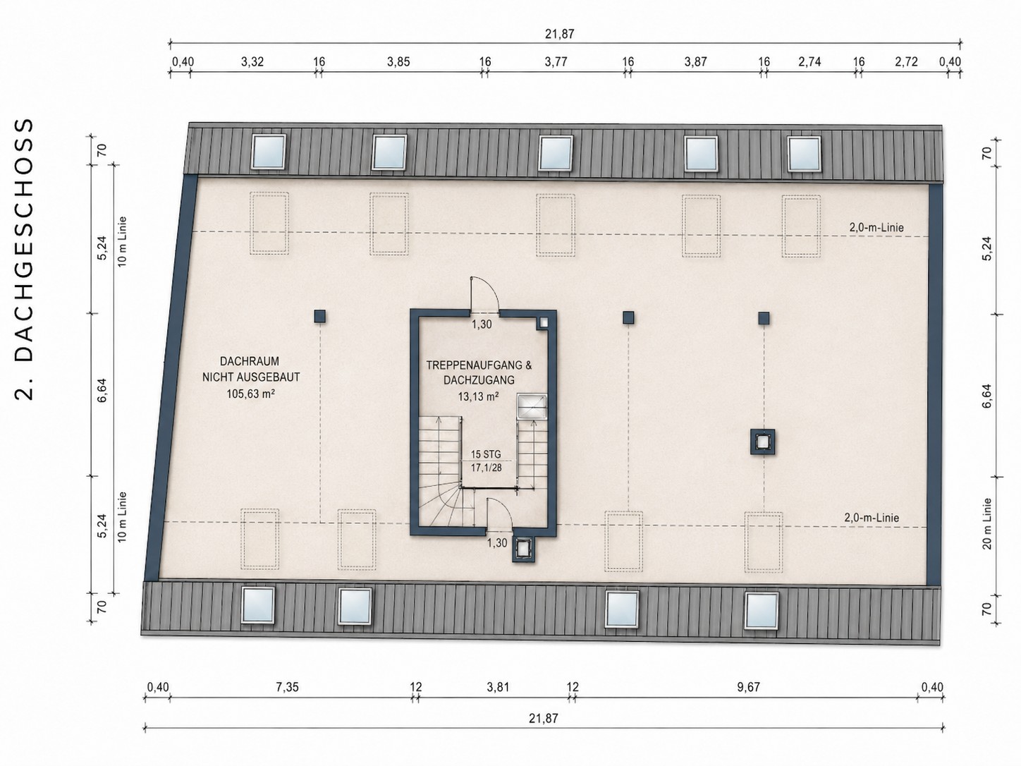 Gastronomie kaufen pachten: 2 DG Grundriss - Historisches Gasthaus am Marktplatz: Restaurant, Saal, Betreiberwohnung & Ausbaupotenzial
