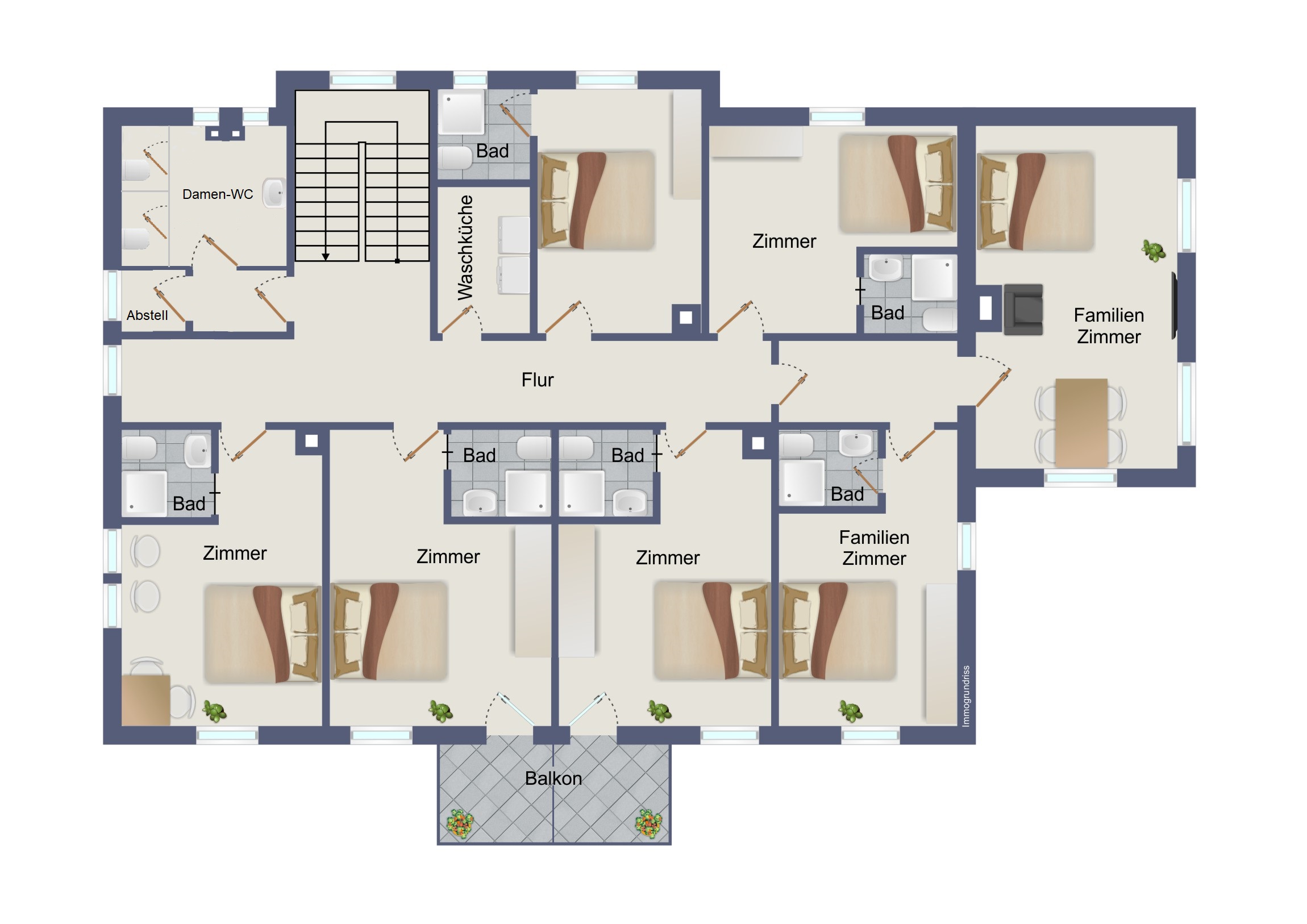 Hotel kaufen pachten: Grundriss 1. OG - Steinasäge